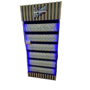 led ışıklı market süt ürün standı