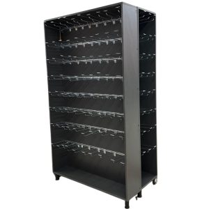 siyah kancalı ahşap stand